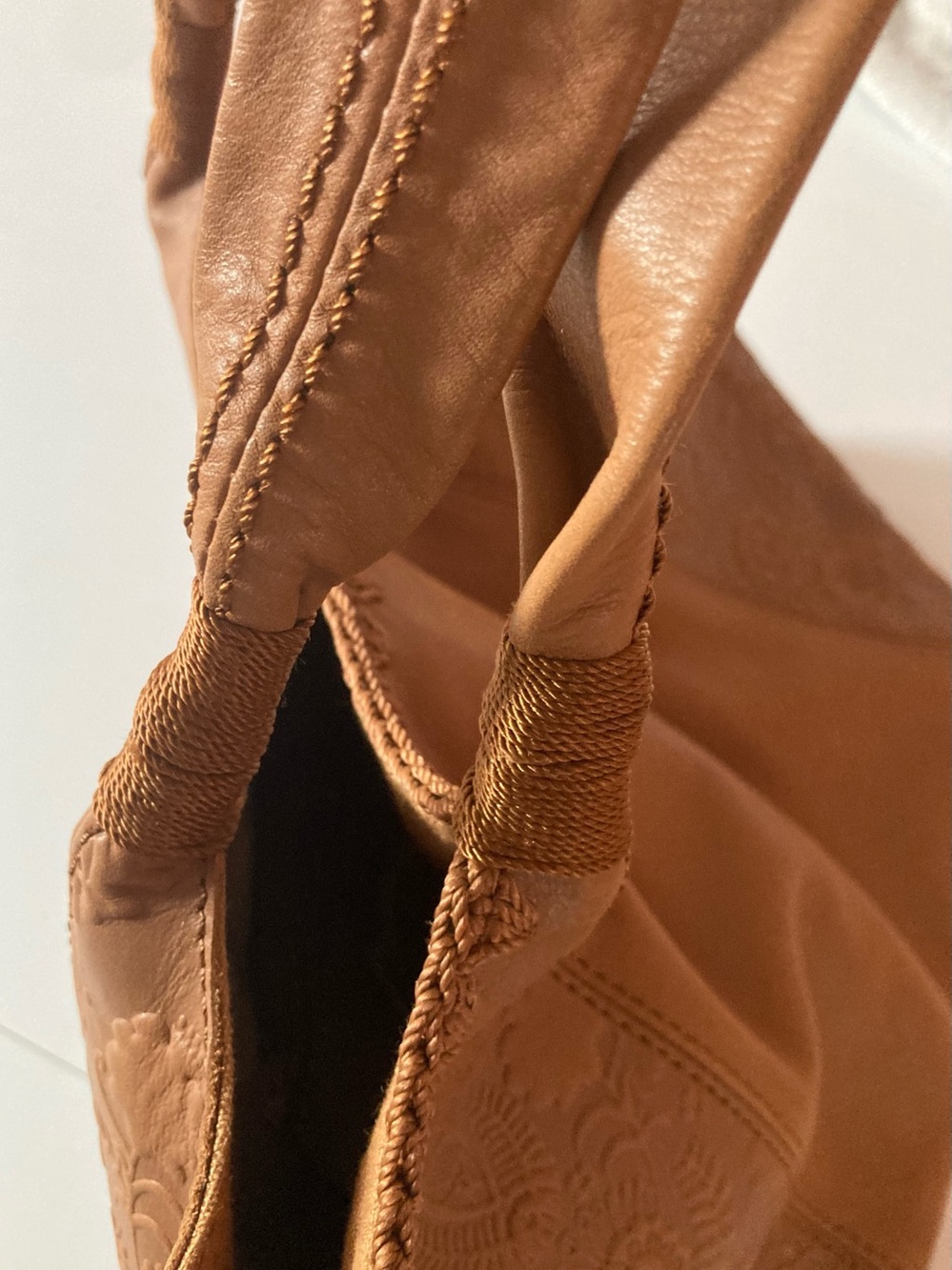 The Sak Tan Embossed Leather Tote Bag - Picture 9 of 16